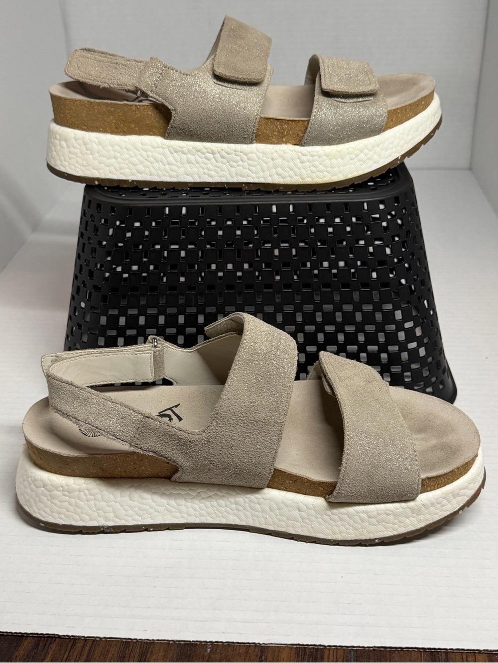 Women's OTBT Taupe Platform Slingback Sandals